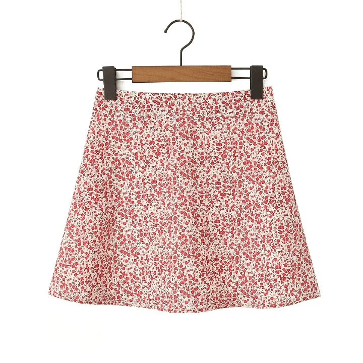 Ines Retro Floral Print Mini Skirt - Glova