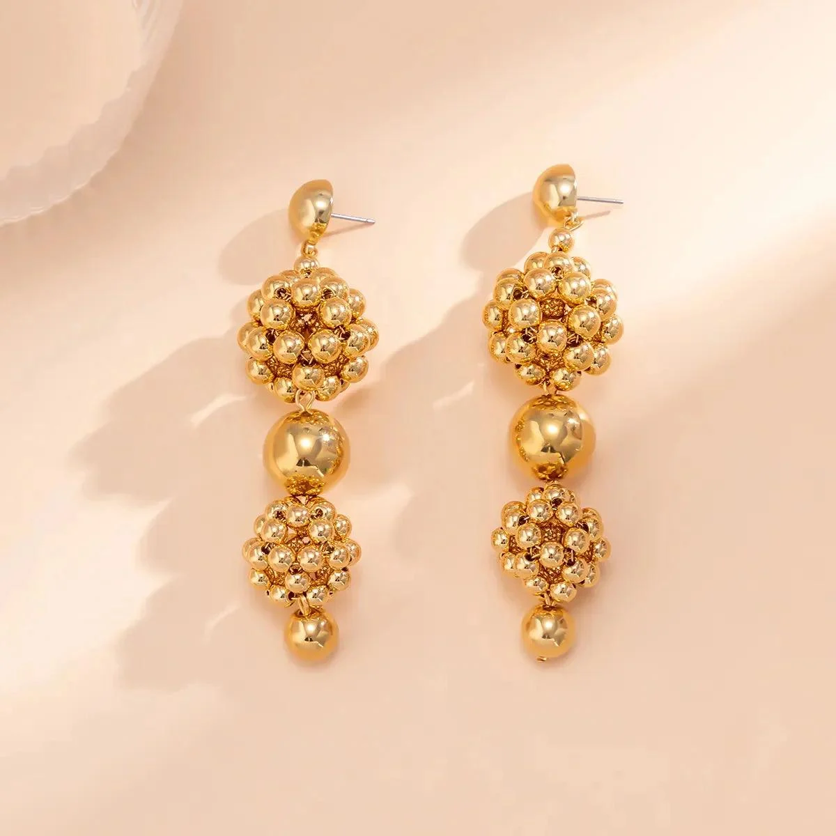 Ingrid Golden Ball Drop Earrings - Glova