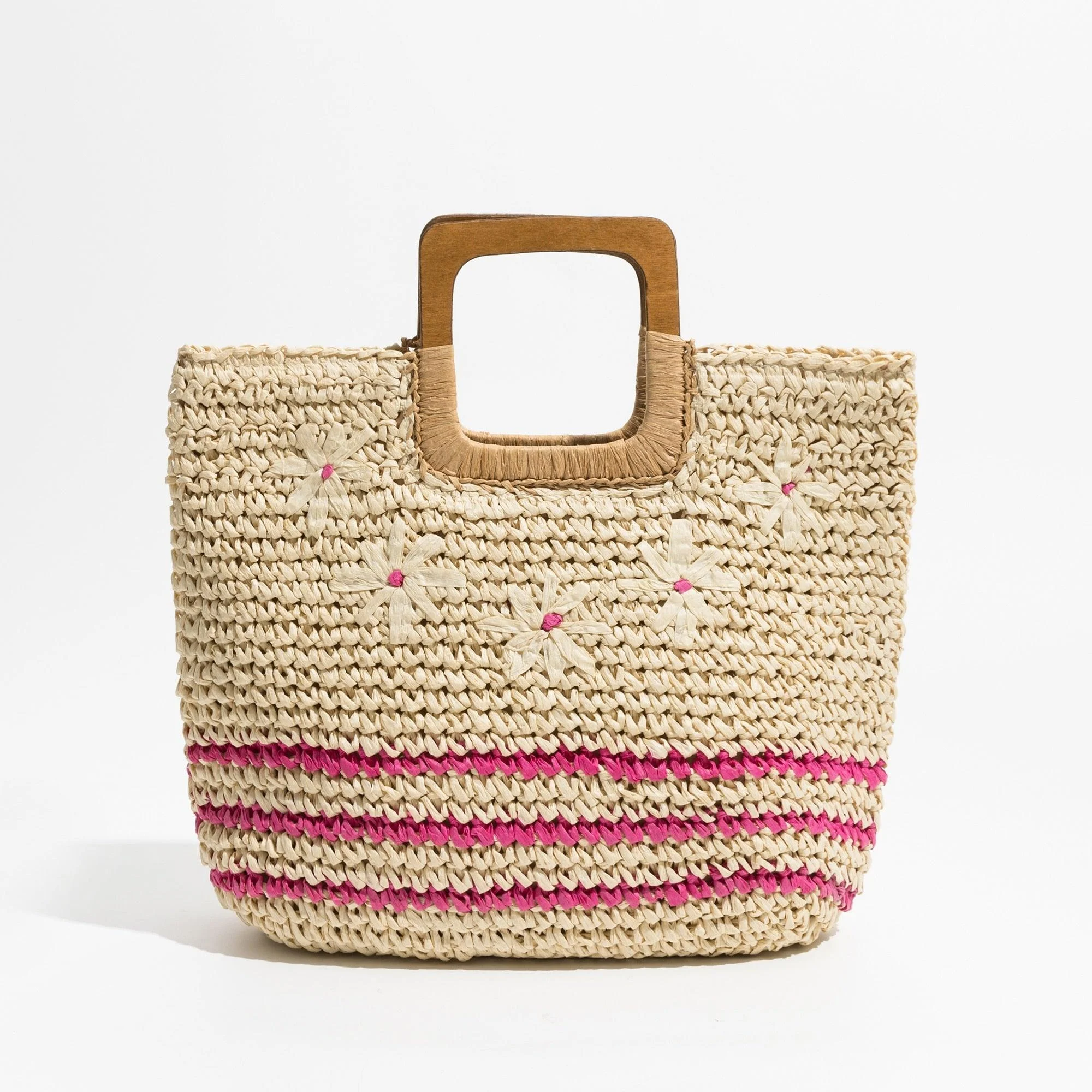 Inka Flower Child Straw Woven Tote - 3 Colors - Glova