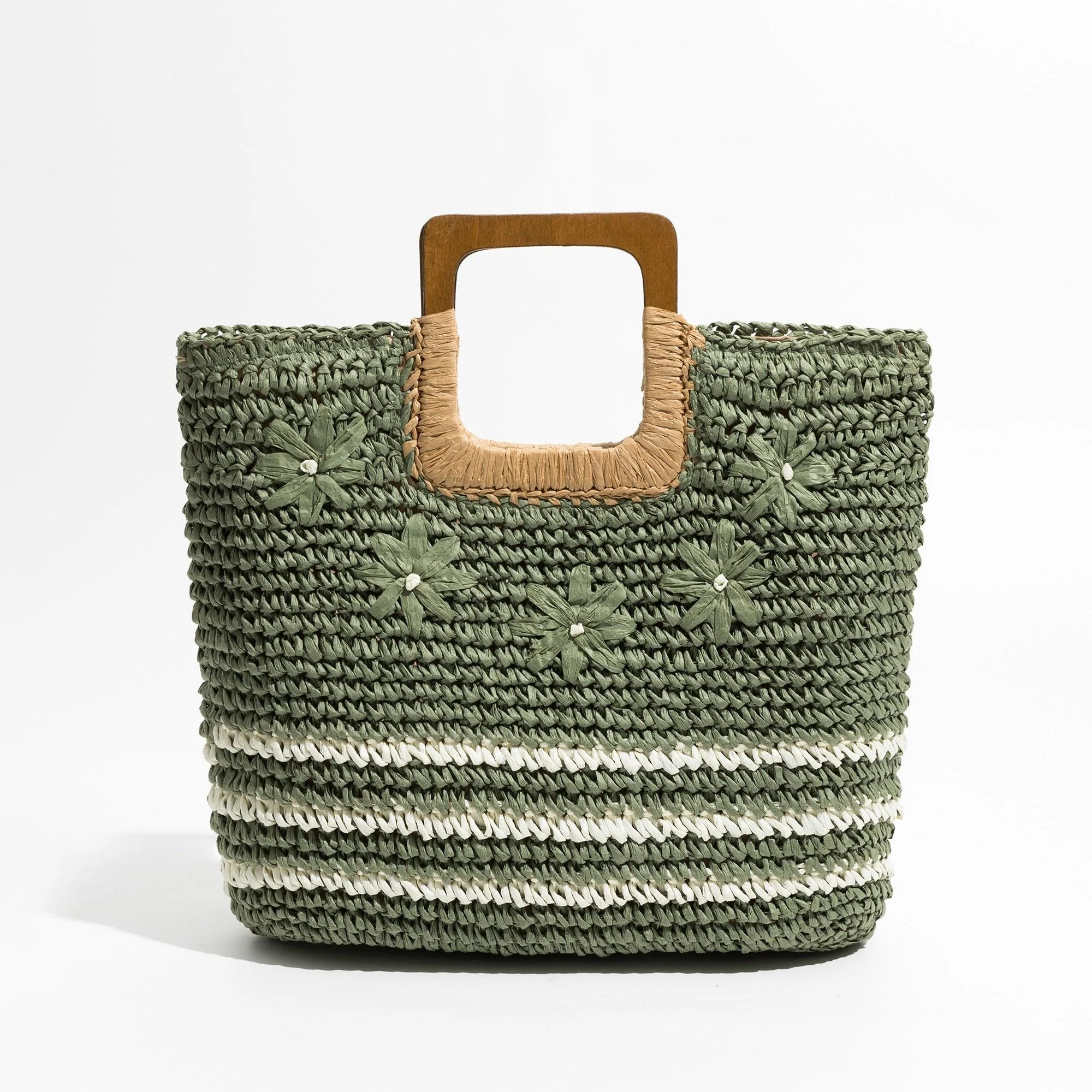 Inka Flower Child Straw Woven Tote - 3 Colors - Glova