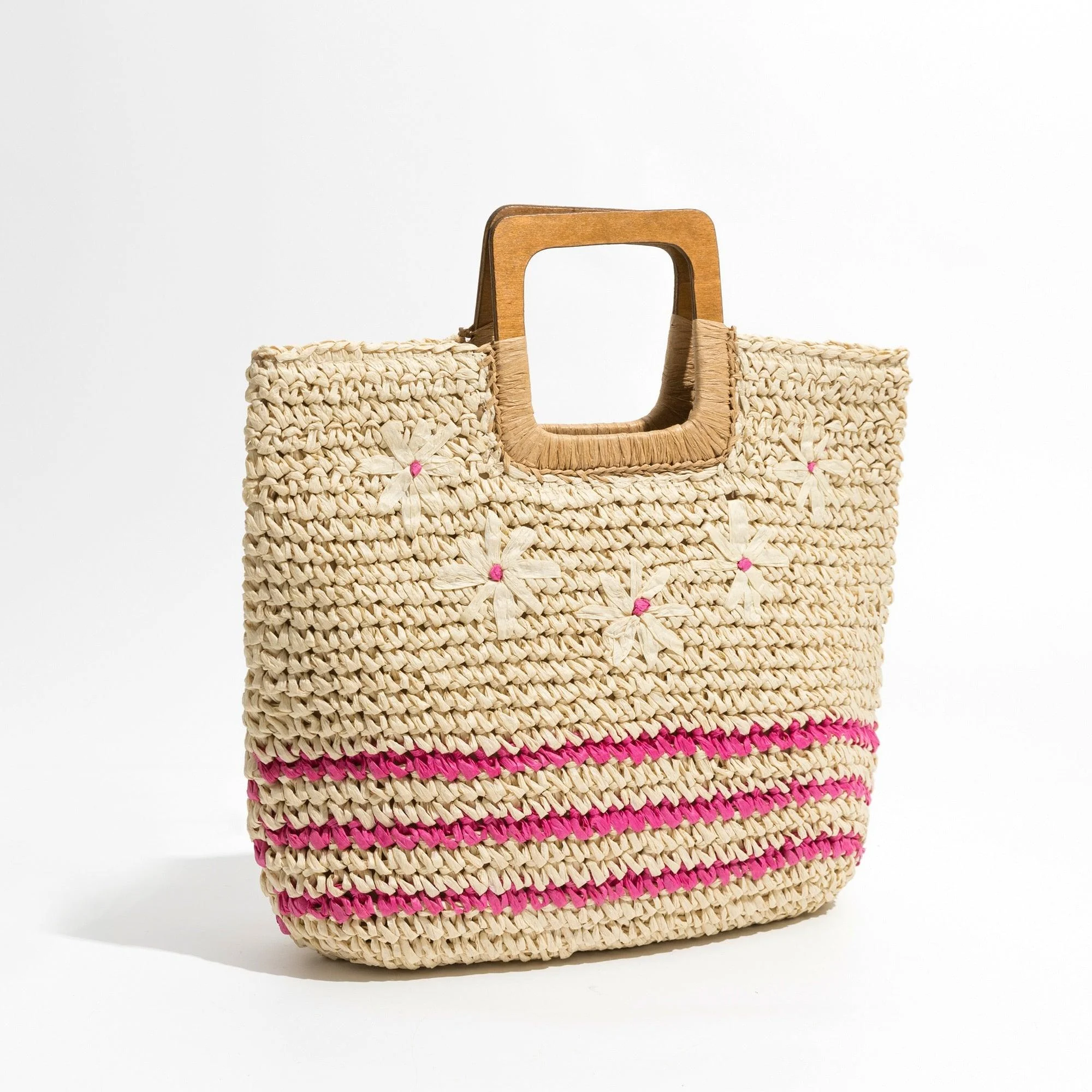 Inka Flower Child Straw Woven Tote - 3 Colors - Glova