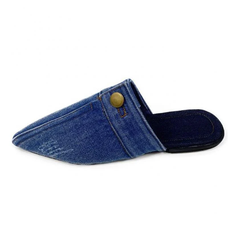 Irma Pointed Toe Denim Slippers - 3 Colors - Glova