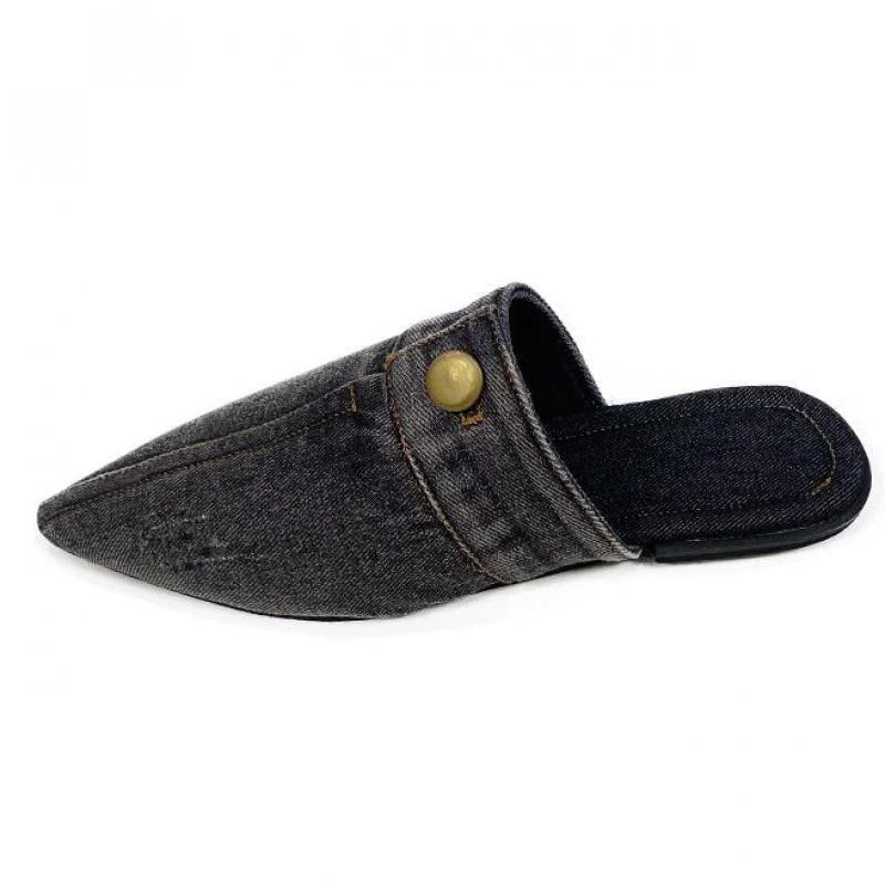 Irma Pointed Toe Denim Slippers - 3 Colors - Glova