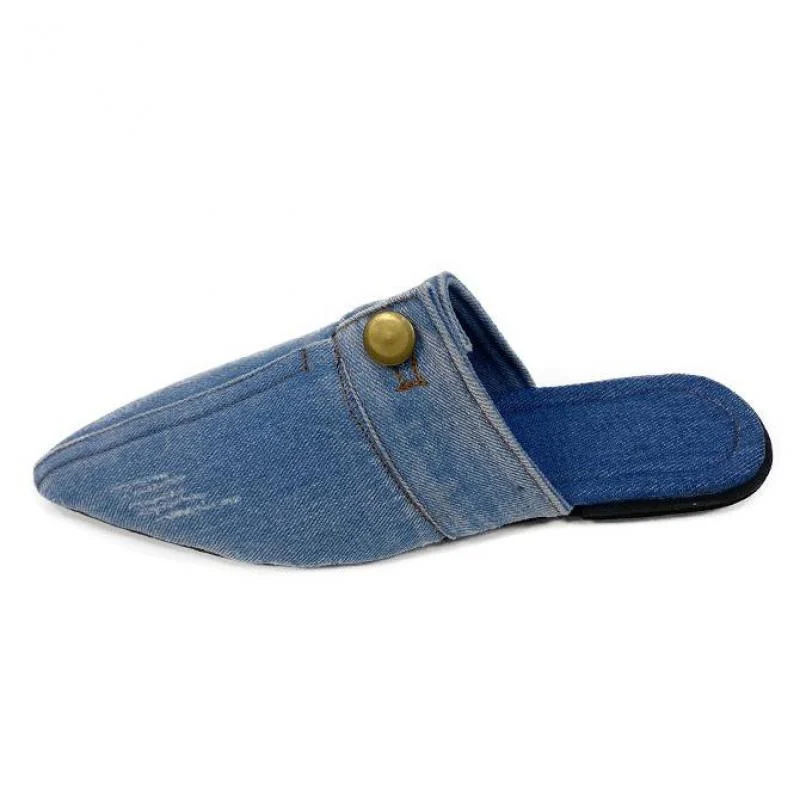 Irma Pointed Toe Denim Slippers - 3 Colors - Glova