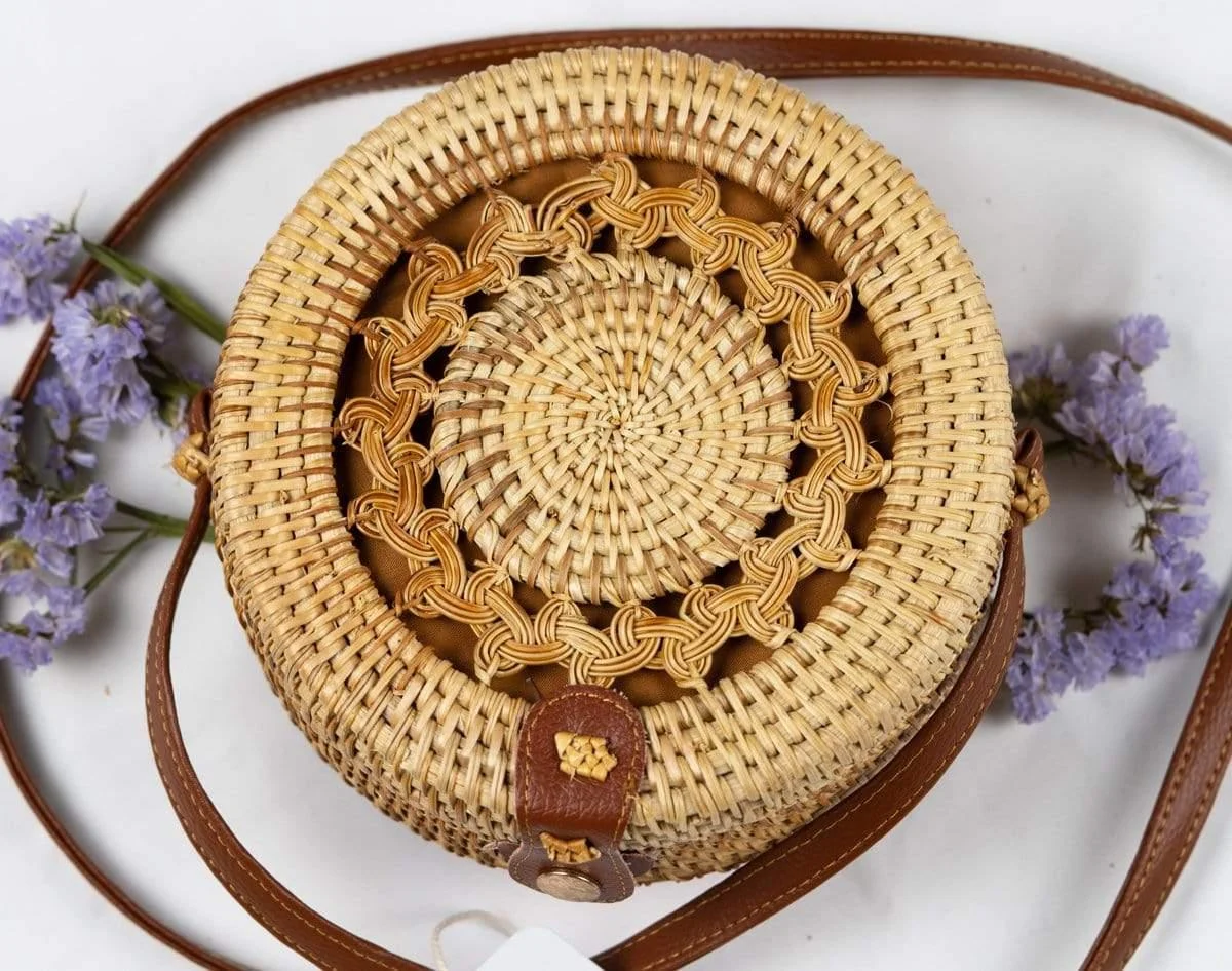 Ischia Rattan Braided Design Bag - Glova