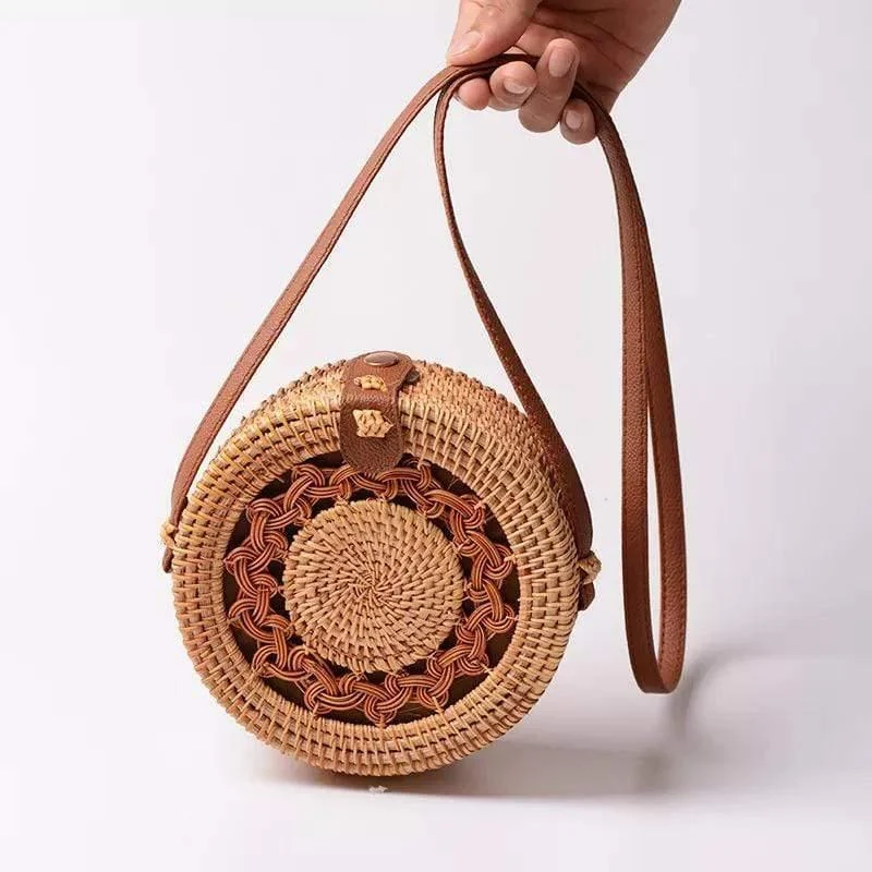 Ischia Rattan Braided Design Bag - Glova