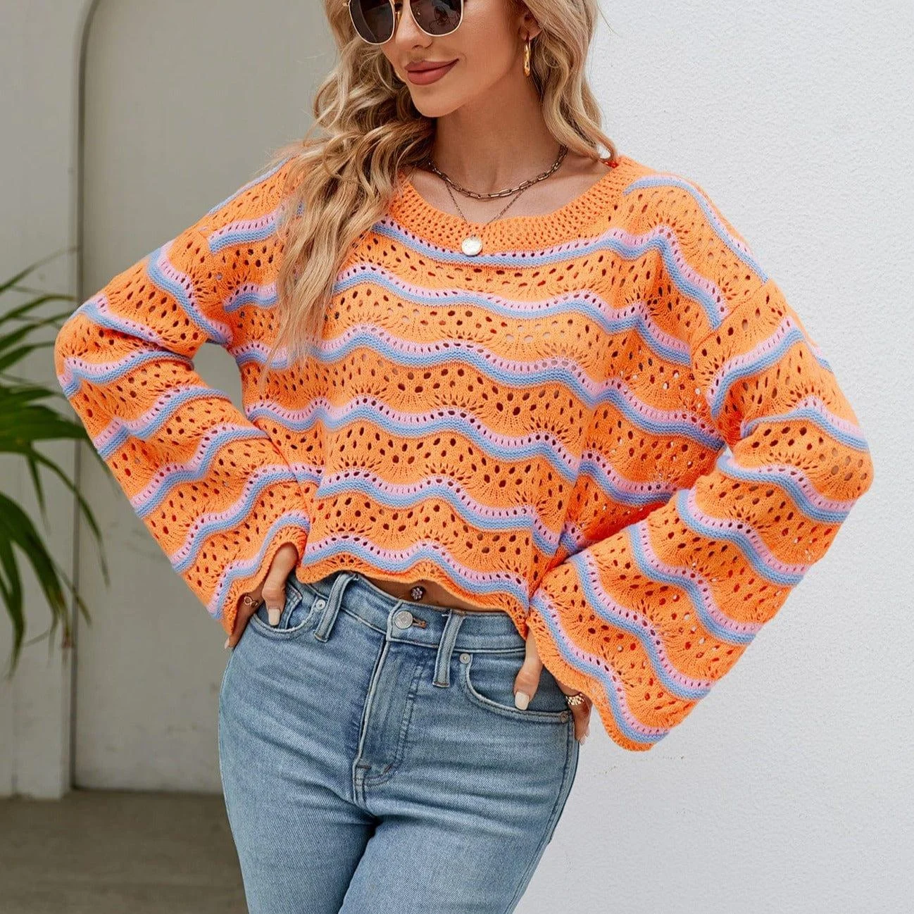 Jessamine Crop Knitted Sweater - Glova