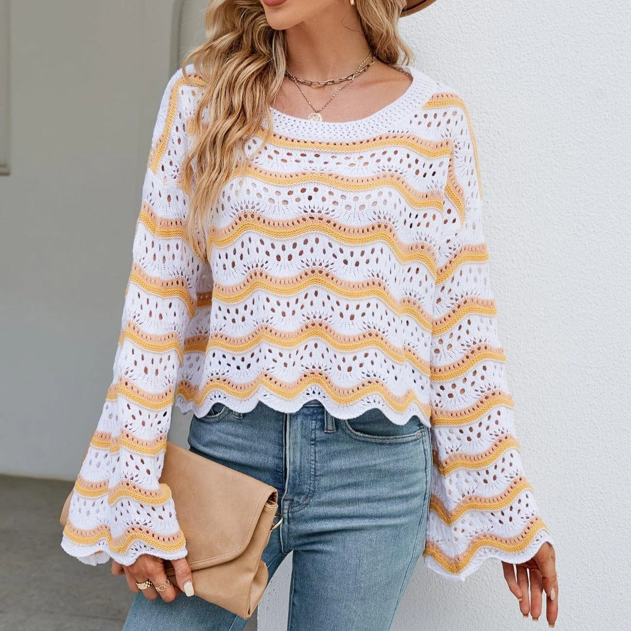 Jessamine Crop Knitted Sweater - Glova