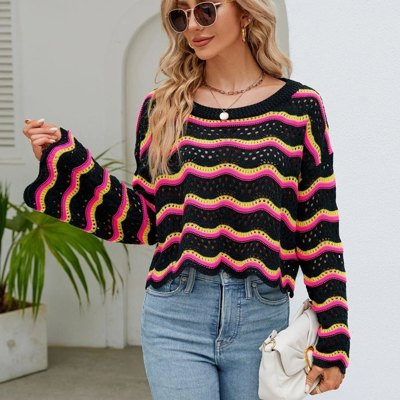 Jessamine Crop Knitted Sweater - Glova