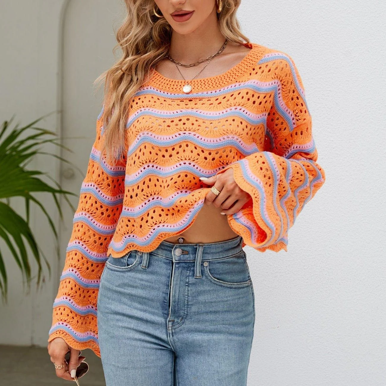 Jessamine Crop Knitted Sweater - Glova