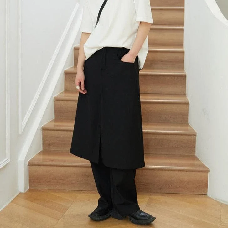 Jiwoo Skirted Wide Leg Trouser - Glova