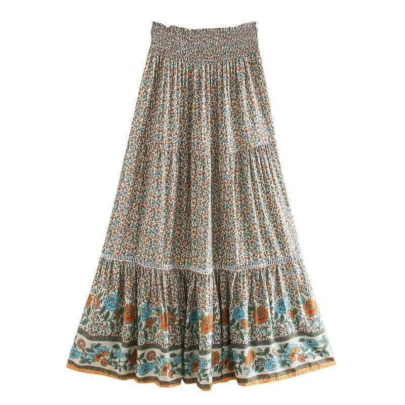 Jolene Maxi Skirt in Beige - Glova