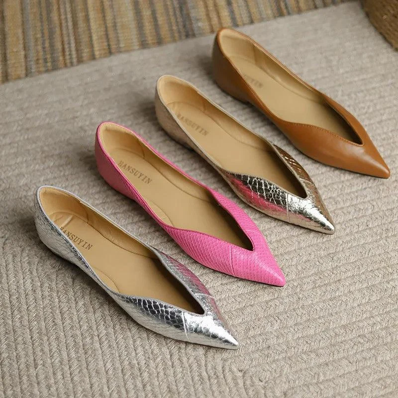 Joplin Tulip Pointed Toe Flats - Glova