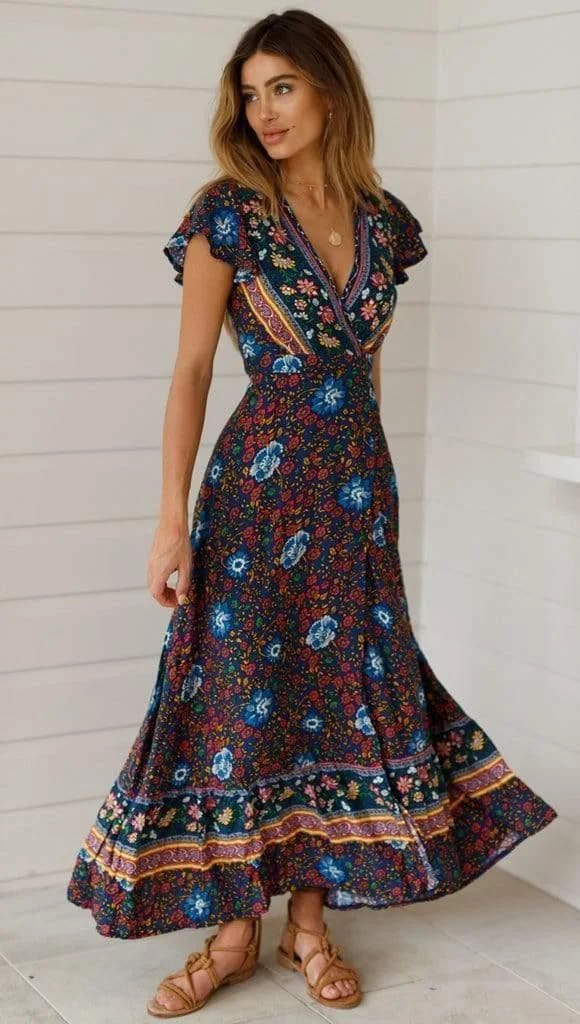 Joseph Bohemian Wrap Maxi Dress - Glova