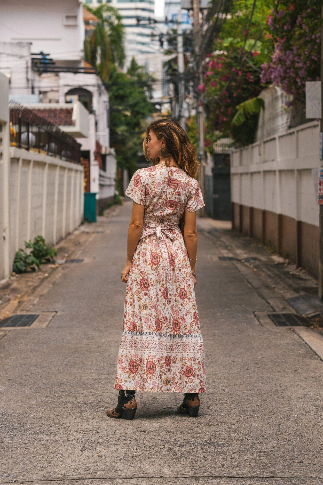 Joseph Bohemian Wrap Maxi Dress in Beige - Glova