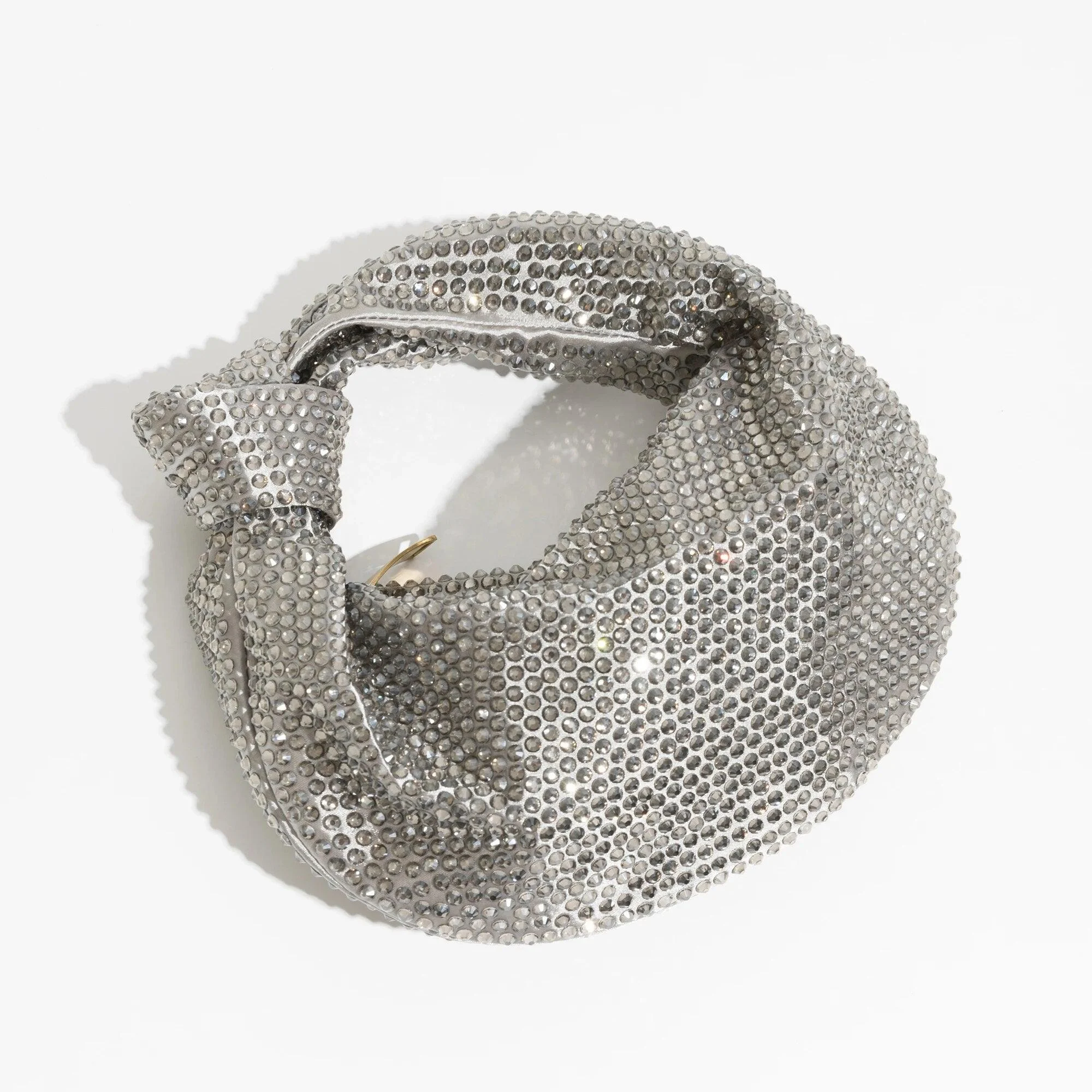 Julia Knotted Rhinestone Sequin Wrist Evening Bag - Glova