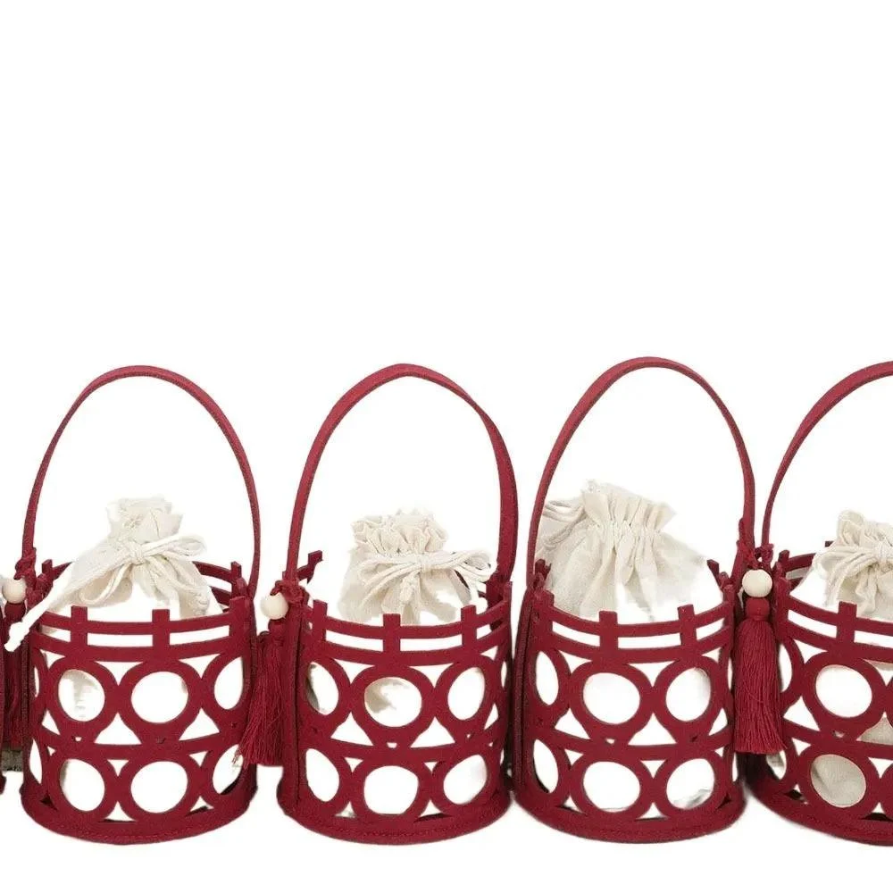 Juliana Red Mini Bucket Totes - Glova