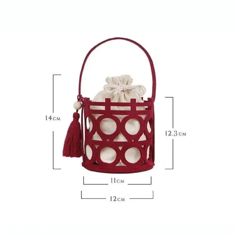 Juliana Red Mini Bucket Totes - Glova