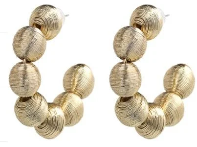 Juliana Silk Pom Pom Hoop Earrings - 9 Colors - Glova