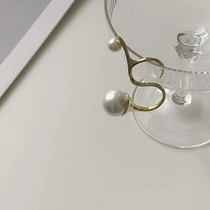 Jumbo Pearl Pendant Double Ring - Glova