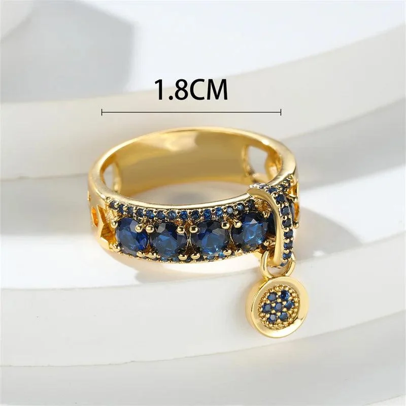 Juniper Luxe CZ Rhinestone Charm Rings - Glova