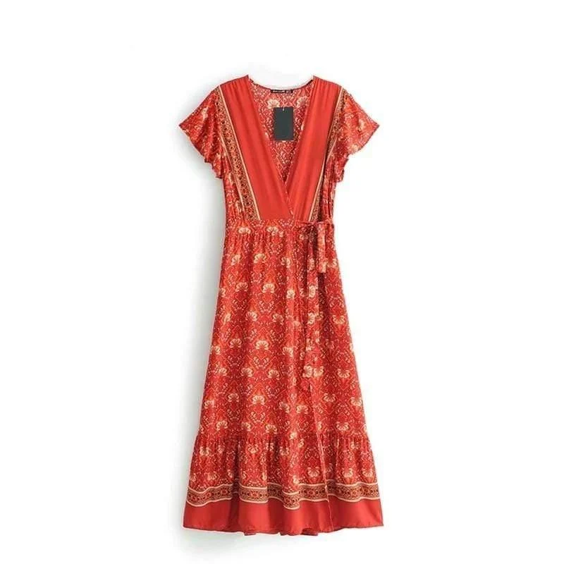 Kaia Red Maxi Dress - Glova