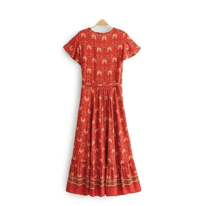 Kaia Red Maxi Dress - Glova