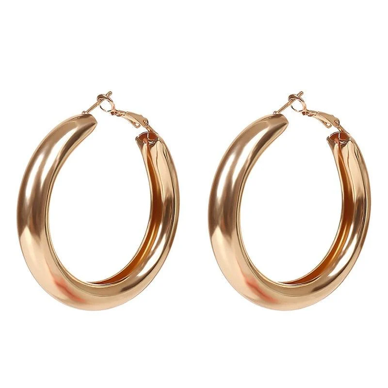 Kajsa Big Hoop Earrings - Gold or Silver - Glova