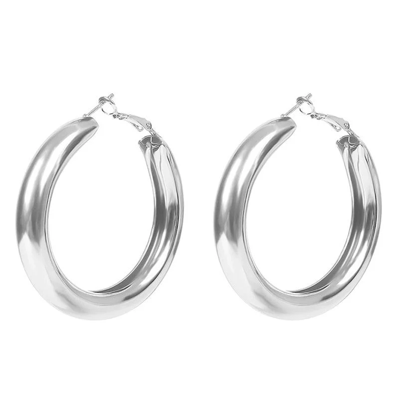 Kajsa Big Hoop Earrings - Gold or Silver - Glova