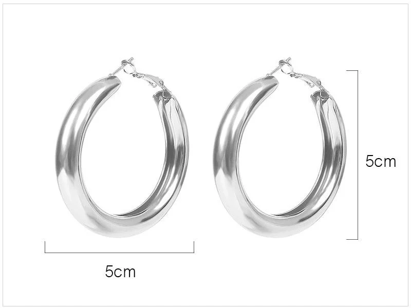 Kajsa Big Hoop Earrings - Gold or Silver - Glova