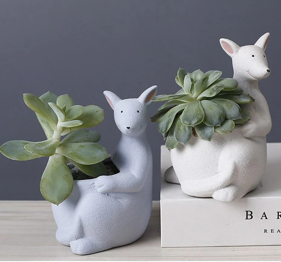 Kangaroo Ceramic Flower Pot - Glova