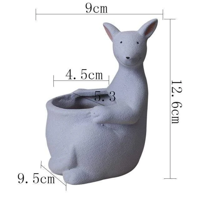 Kangaroo Ceramic Flower Pot - Glova