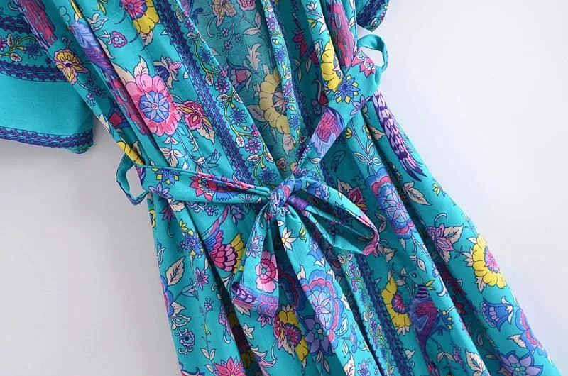 Kaori Peacock Kimono Robe - Glova