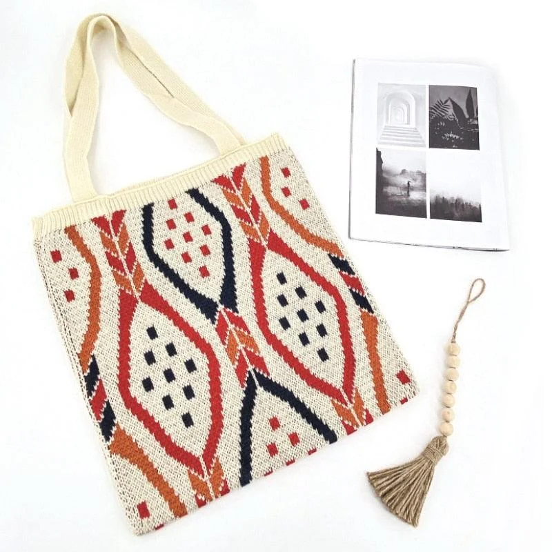 Kateri Tribal Prints Knitted Bag - 4 Colors - Glova