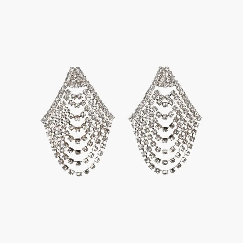 Kein Rhinestone Fan Earrings - 2 Colors - Glova