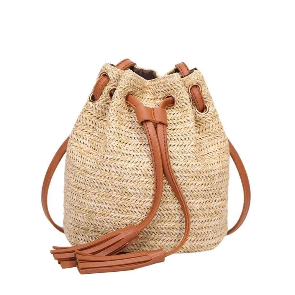 Kensly Straw Bucket Bag - Glova