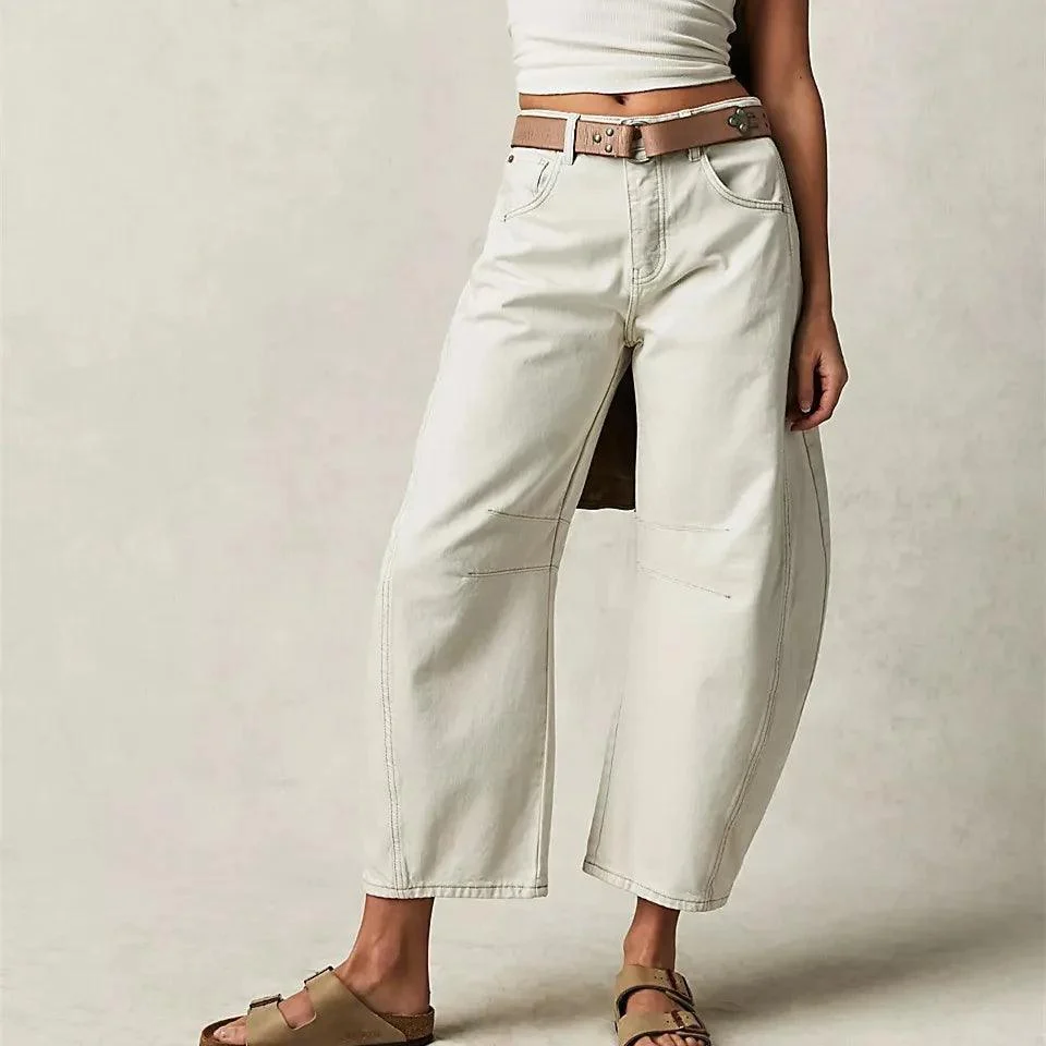 Killia Cropped Wide Leg Barrel Jeans - Glova