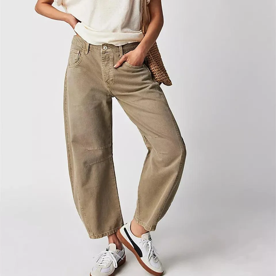 Killia Cropped Wide Leg Barrel Jeans - Glova