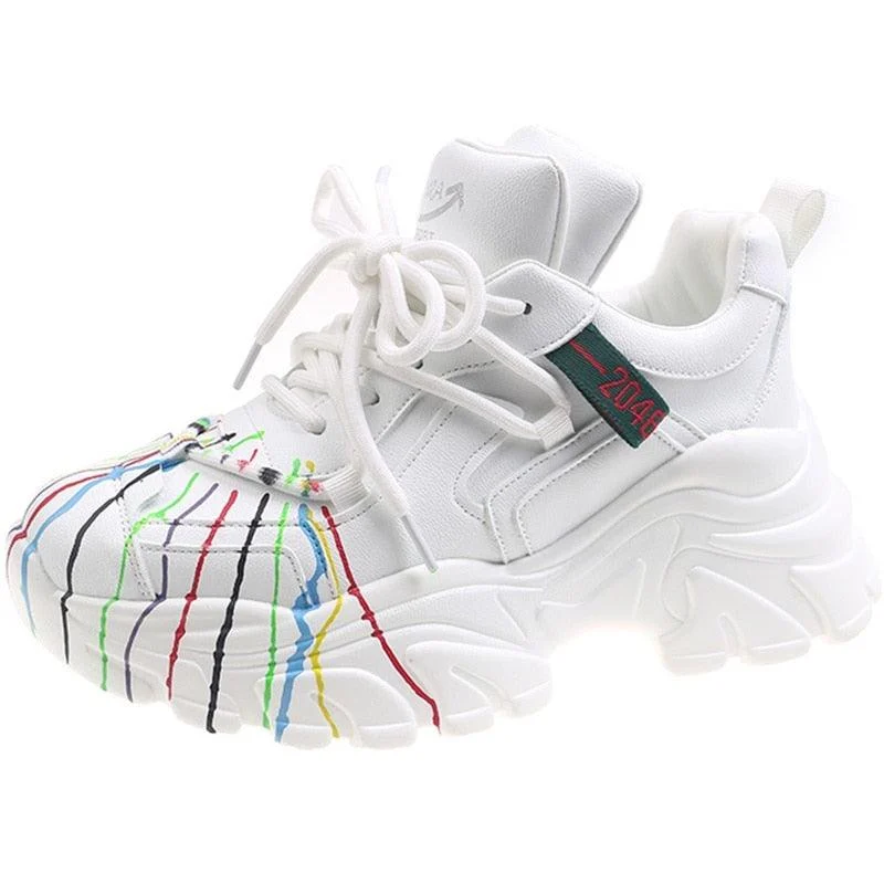 Kora Colorful Paint lines Sneakers - 3 Colors - Glova