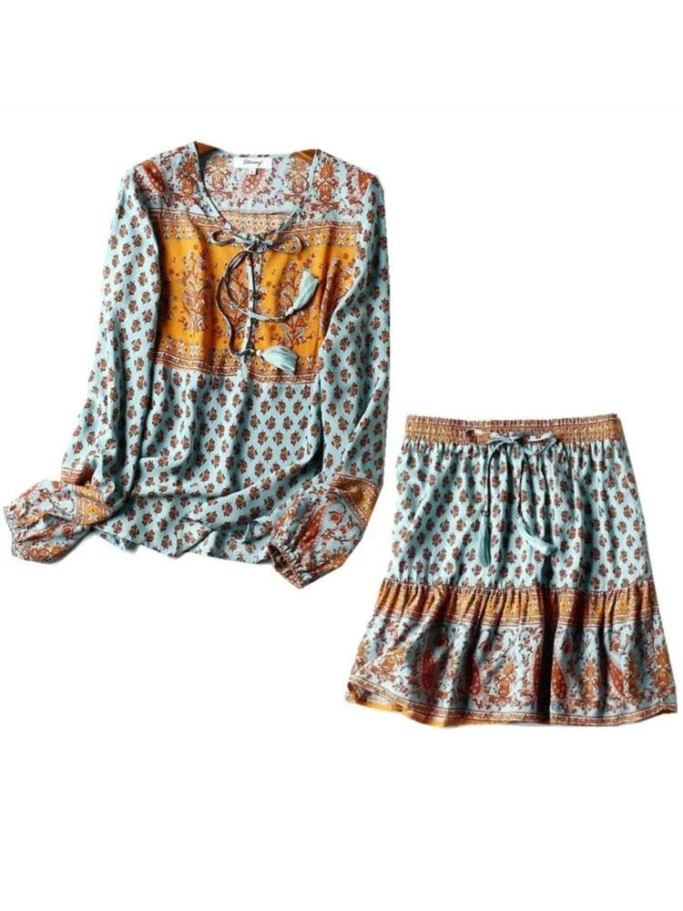 Krizia Vintage Bohemian 2-Piece Dress Set - Glova