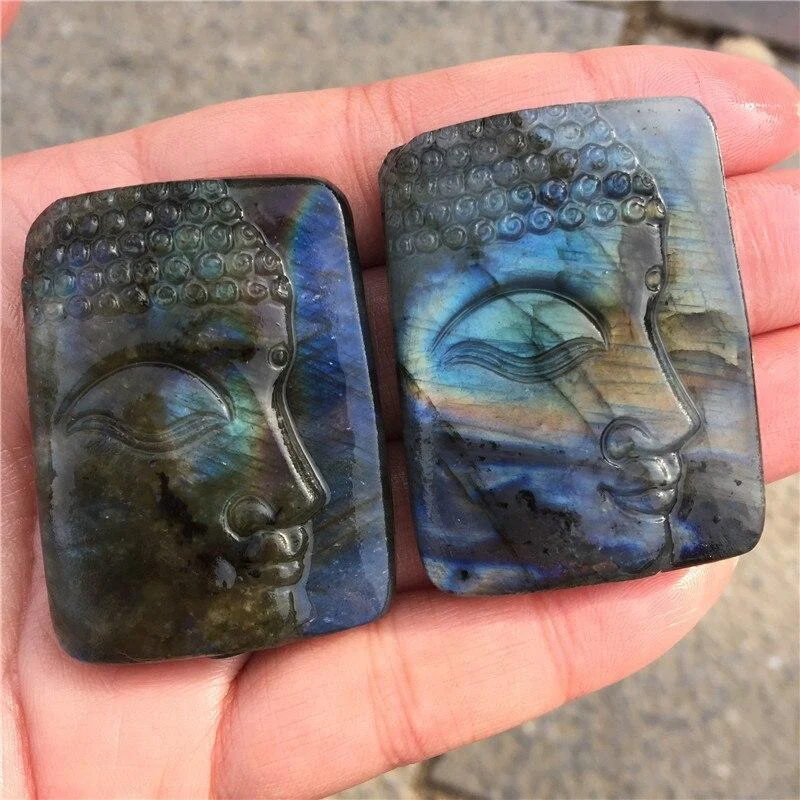 Labradorite Buddha Carved Healing Crystal - Glova