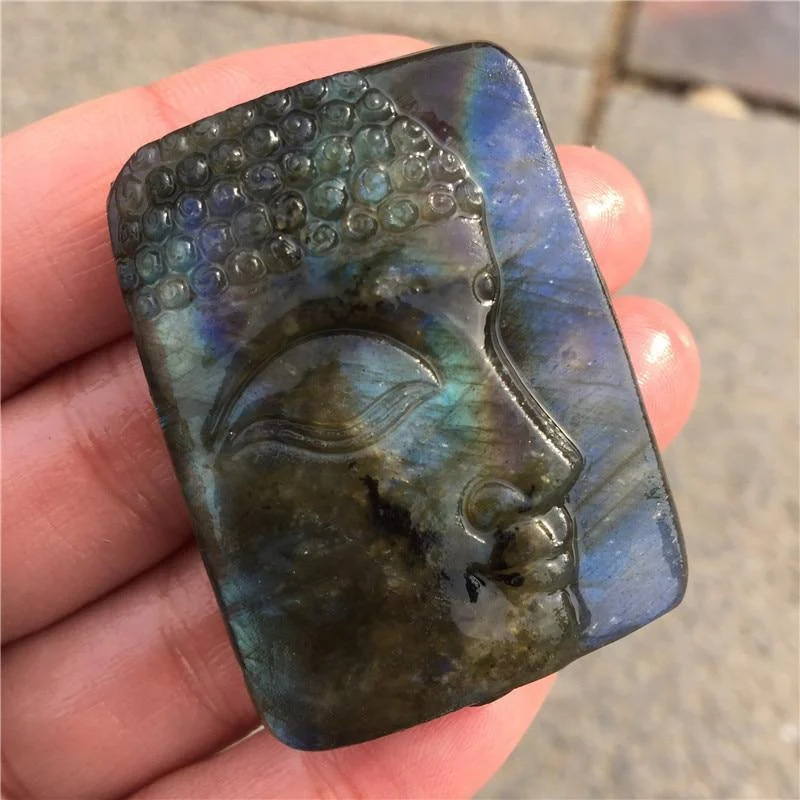 Labradorite Buddha Carved Healing Crystal - Glova