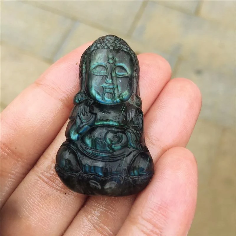 Labradorite Buddha Carving - Glova