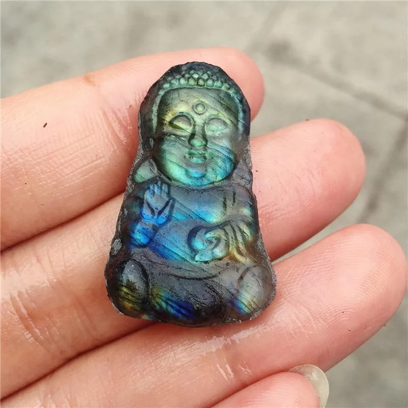 Labradorite Buddha Carving - Glova