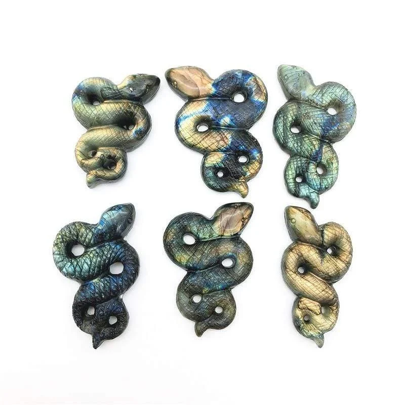 Labradorite Snake Carving - Glova