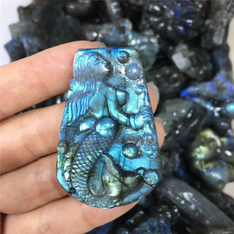 Labradorite Stone Mermaid - Glova