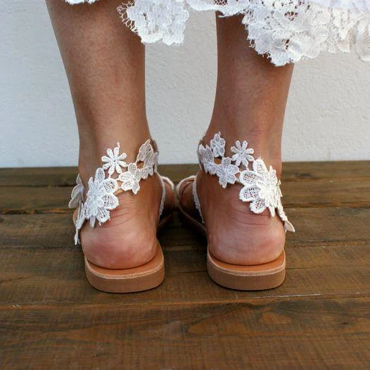 Lace Floral Sandals - Glova