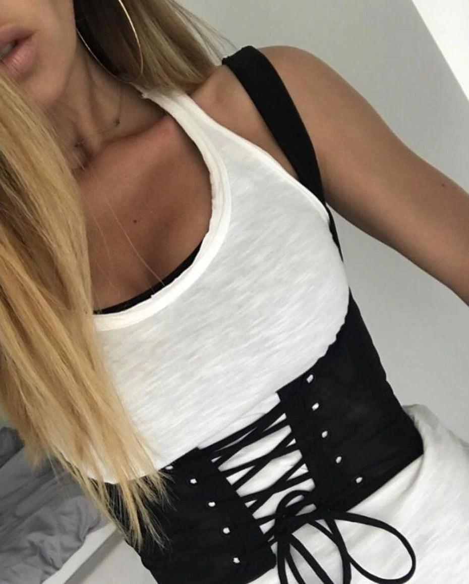 Lace-Up Tank Corset Belt - Glova