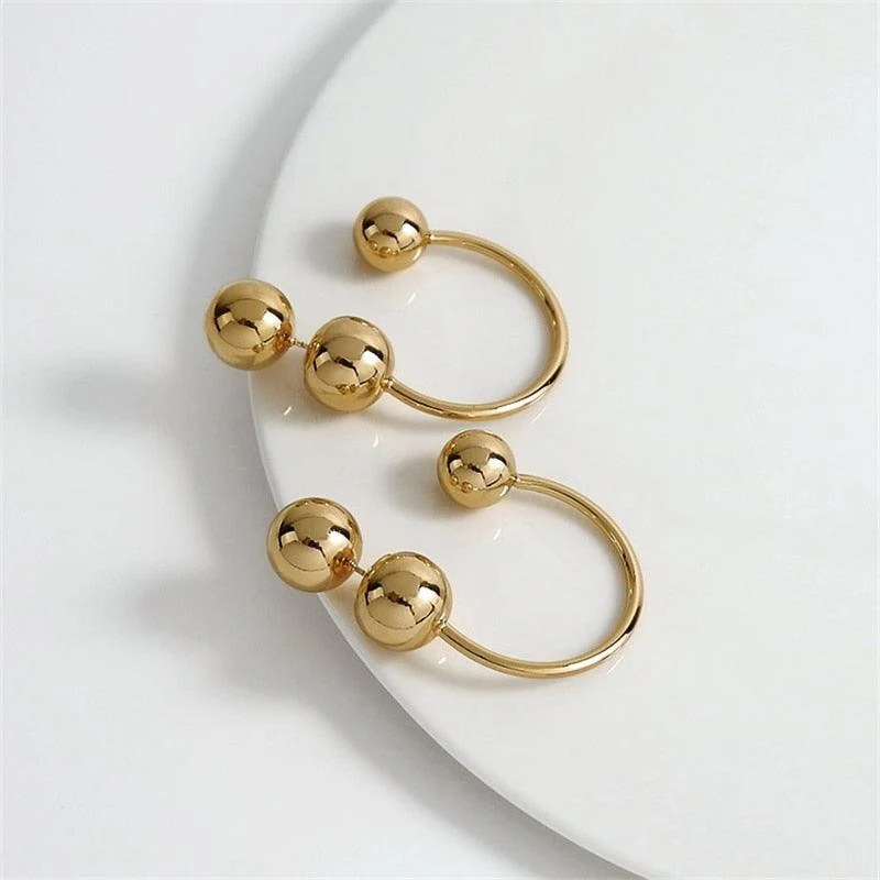 LaCella Punk Pierce-Ball Earrings - Gold or Silver - Glova