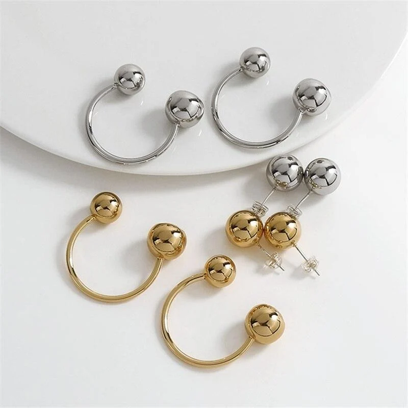 LaCella Punk Pierce-Ball Earrings - Gold or Silver - Glova